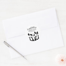 Modern Script Pet Toss White Afstuderen Ronde Sticker