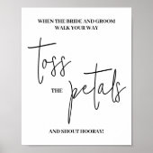 Modern Script Petals bruiloft poster (Voorkant)