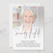 Modern Script Photo 75th Birthday Party Invitation Kaart (Voorkant)