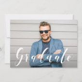 Modern Script Photo Afstuderen Aankondiging (Voorkant)