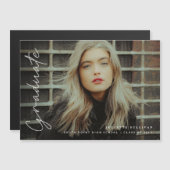 Modern Script Photo Afstuderen Announcement Magnet (Voorkant / Achterkant)