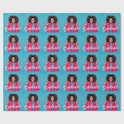 Modern Script Photo Afstuderen Cadeaupapier (Vlak)