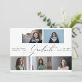 Modern Script Photo Afstuderen Card Kaart (Staand voorkant)