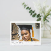 Modern Script Photo Afstuderen - Dank u Briefkaart (Staand voorkant)