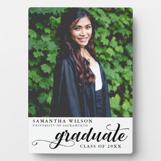 Modern Script Photo Afstuderen Fotoplaat (voorkant)