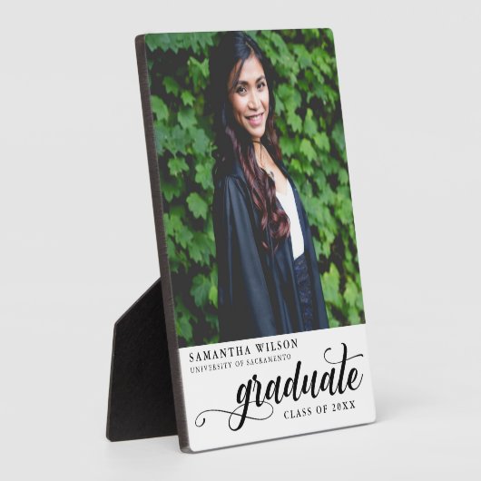 Modern Script Photo Afstuderen Fotoplaat (Zijkant)