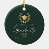 Modern Script Photo Afstuderen Keramisch Ornament (Achterkant)