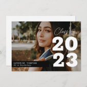 Modern Script Photo Afstuderen Notitiekaartje (Voorkant / Achterkant)