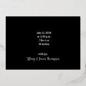 Modern Script Photo Birth Announcement-Kaart Folie Uitnodiging (Achterkant)