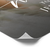 Modern Script Photo Black & White Wedding Sign Poster (Hoek)
