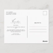 Modern Script Photo Blue Wedding Bedankt Briefkaart (Achterkant)