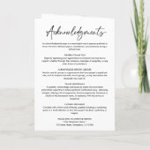 Modern Script Photo Celebration of Life Folded Programma (Achterkant)