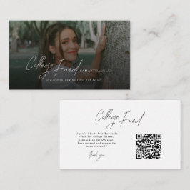 Modern Script Photo Graduation College Fund Informatiekaartje