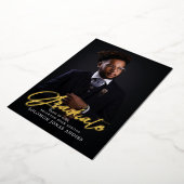 Modern Script Photo High School Afstuderen Folie Uitnodiging (Gedraaid)