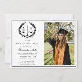 Modern Script Photo Law School Afstuderen Kaart (Voorkant)