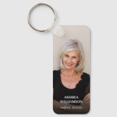 Modern Script Photo Memorial in liefdevolle herinn Sleutelhanger (Voorkant)