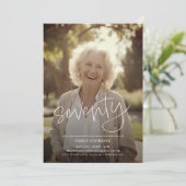 Modern Script Photo Minimal 70th Birthday Kaart