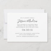 Modern Script Photo Postponement Wedding Save The Date (Achterkant)
