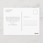 Modern Script Photo Weddenschap Bedankt Briefkaart (Achterkant)