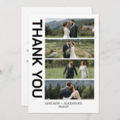 Modern Script Photo Wedding Bedankkaart (Voorkant / Achterkant)