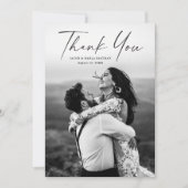 Modern Script Photo Wedding Bedankkaart (Voorkant)