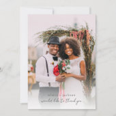 Modern Script Photo Wedding Bedankkaart (Voorkant)