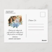 Modern Script Photo Wedding briefkaart (Achterkant)