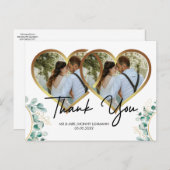 Modern Script Photo Wedding briefkaart (Voorkant / Achterkant)