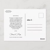 Modern Script Photo Wedding briefkaart (Achterkant)