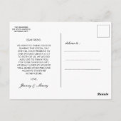 Modern Script Photo Wedding briefkaart (Achterkant)