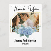 Modern Script Photo Wedding briefkaart (Voorkant)