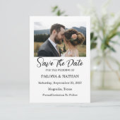 Modern Script Photo Wedding Save The Date (Debout devant)