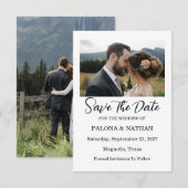 Modern Script Photo Wedding Save The Date (Devant / Derrière)