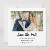 Modern Script Photo Wedding Save The Date (Achterkant)