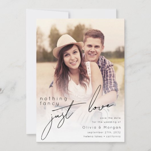 Modern Script Photo Wedding Save The Date (Voorkant)