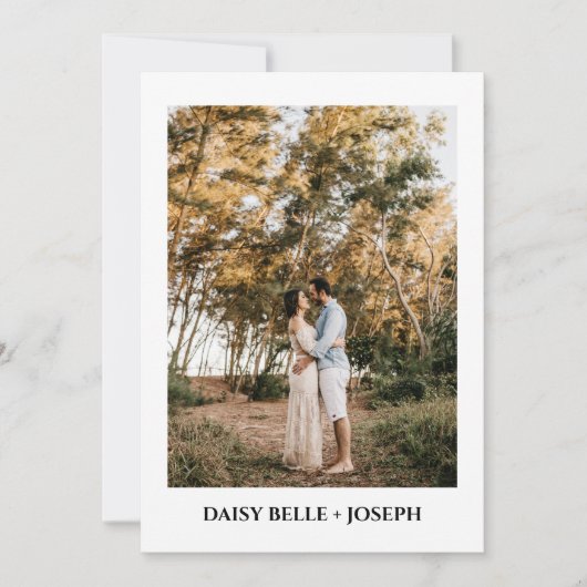 Modern Script Photo Wedding Save The Date Kaart (Voorkant)