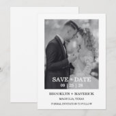Modern Script Photo Wedding Save The Date Kaart (Voorkant / Achterkant)