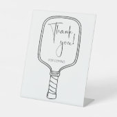 Modern Script Pickleball Vrijgezellenfeest Bedankt Reclamebord Met Voetstuk (Voorkant)