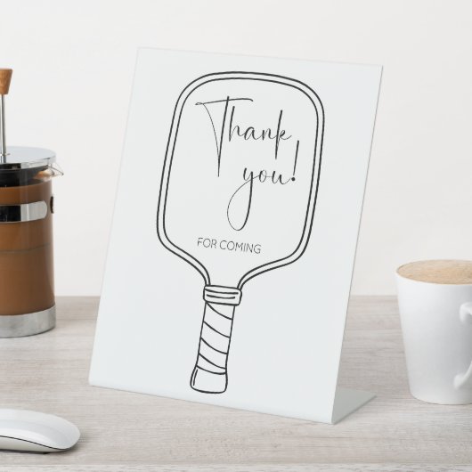 Modern Script Pickleball Vrijgezellenfeest Bedankt Reclamebord Met Voetstuk (Insitu)