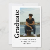 Modern script Police photo graduation invitation Kaart (Voorkant)