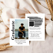 Modern script Police photo graduation invitation Kaart