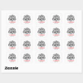Modern Script Prettig Kerstfeest | Aangepaste Vier Vierkante Sticker (Vel)