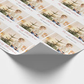 Modern Script Prettig Kerstmis Foto Cadeaupapier (Hoek)