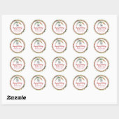 Modern script Prettige feestdagen rode holly logo Ronde Sticker (Vel)