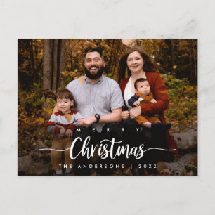 Modern script, prettige kerstfoto briefkaart