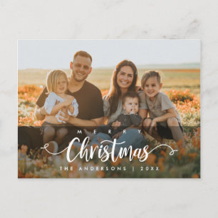 Modern script, prettige kerstfoto briefkaart