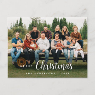 Modern Script, prettige kerstfoto Postca Briefkaart