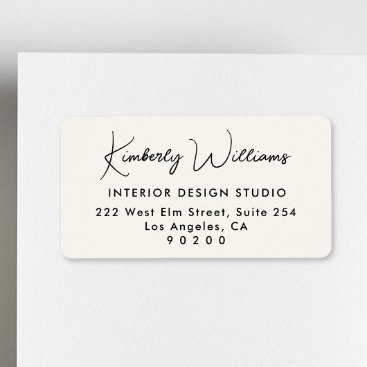 Modern Script Professional Business Return Address Etiket