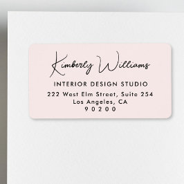 Modern Script Professional Business Return Address Etiket