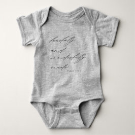 Modern Script Psalm 139 v 14 Grey Romper